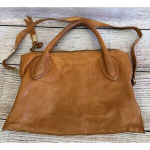 Foley + Corinna Brown Pebbled Leather Convertible Crossbody Shoulder Bag